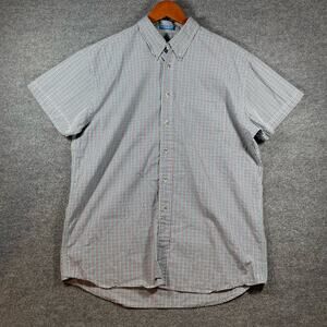 Pendleton Woolen Mills Button Down Shirt Men's Large Gingham Plaid Short Sleeve